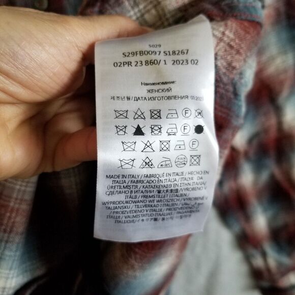 Maison Margiela Pendleton Large Shirt Plaid Check Gray Rust Made Italy Button Up - Picture 10 of 16